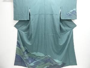 作家物　のり散らしに抽象模様訪問着